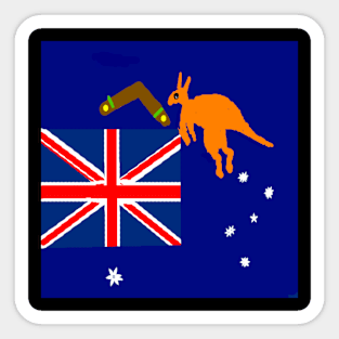 Sporty Australian on Black Background Sticker